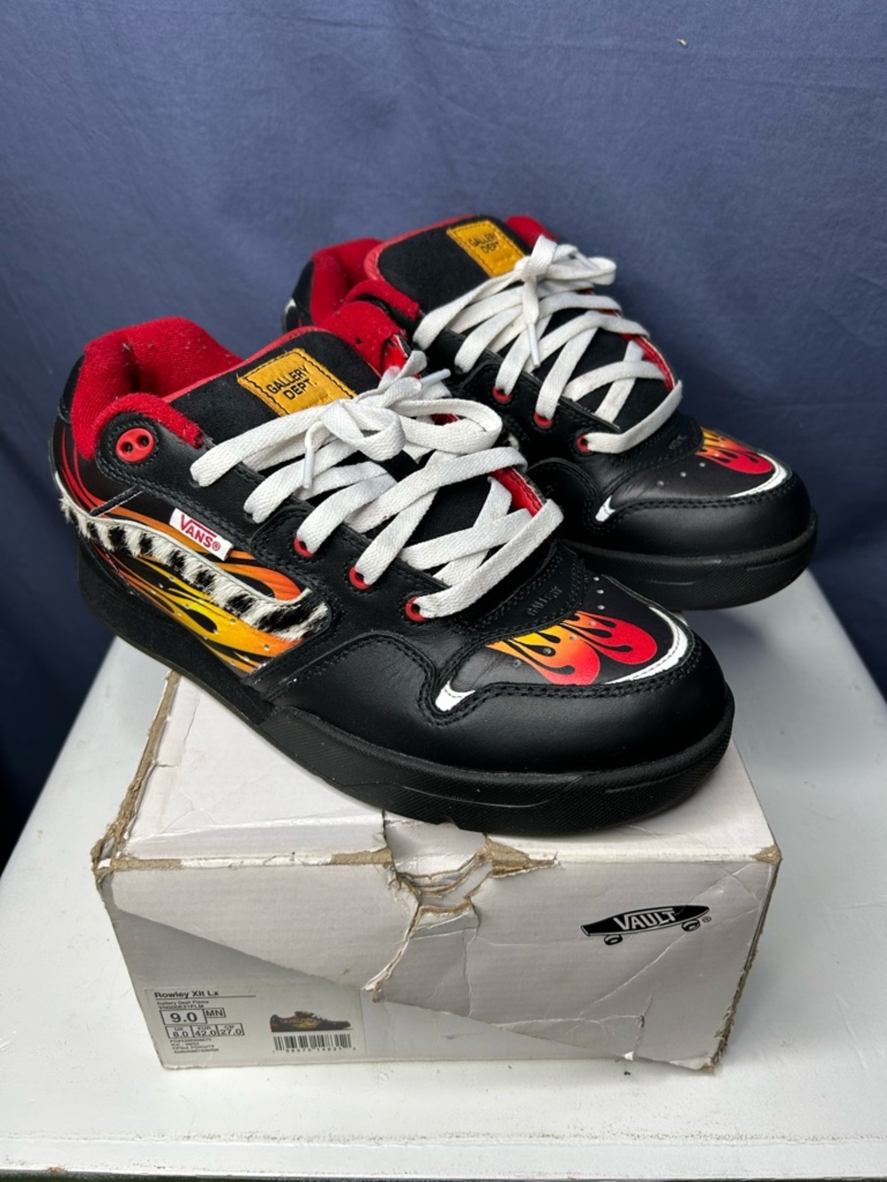 Vans Rowley XLT LX Gallery Dept. Black Flame Sneaker Size 9US Men